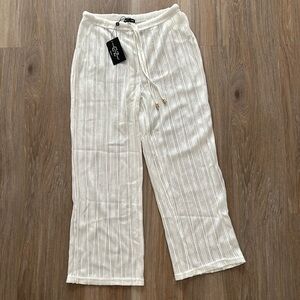 White Textured Women’s Beach Pants